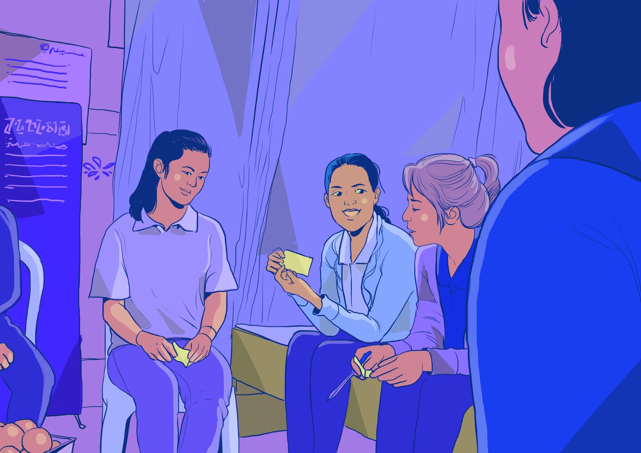 Collaborative workshop: people engaged in discussion and learning